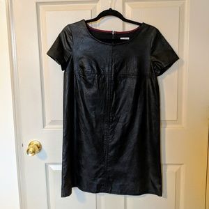 Faux Leather Shift Dress